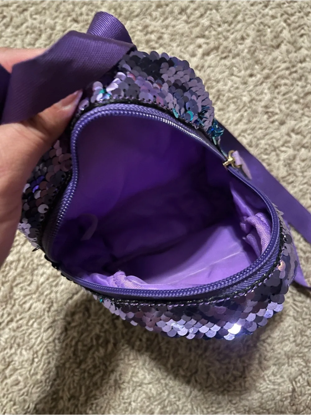 Mini Purple and Blue Sequin Backpack NEW
